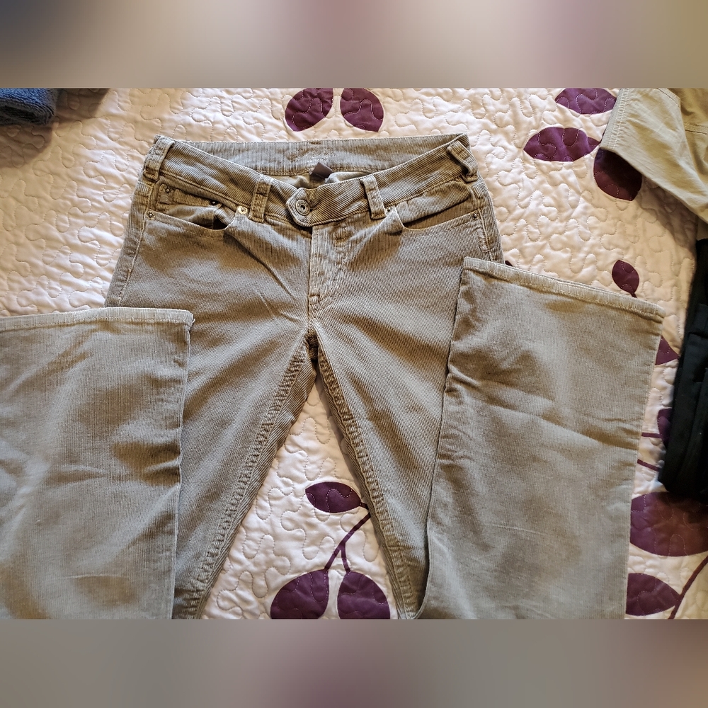 Silver corduroy bell bottom pants